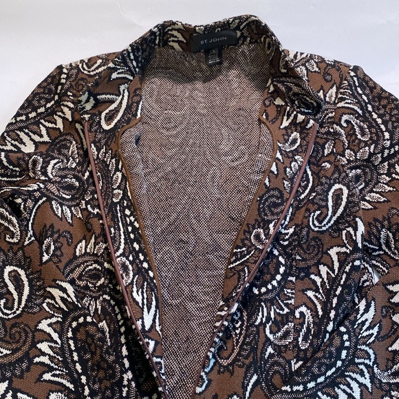 St.John Fall 2009 Zip-up Cardigan- Paisley Design- Size Small - Picture 3 of 11
